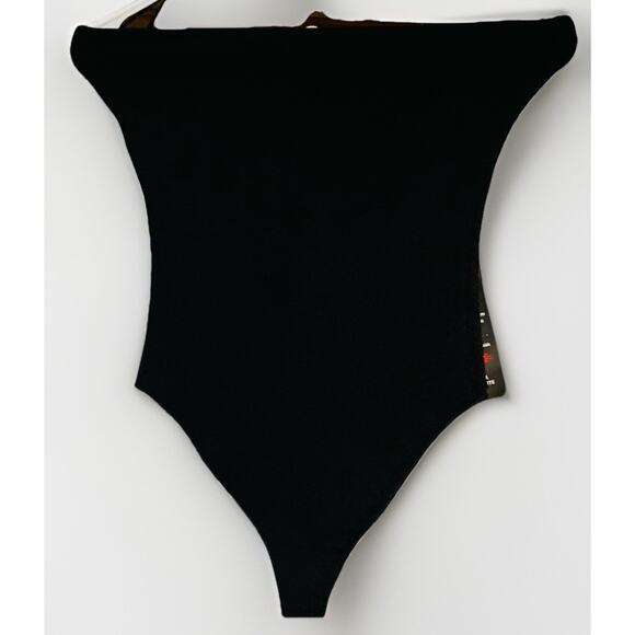 Zara Black Sculpt Fabric Strapless Bodysuit Women's Size Medium NWT - Picture 1 of 7